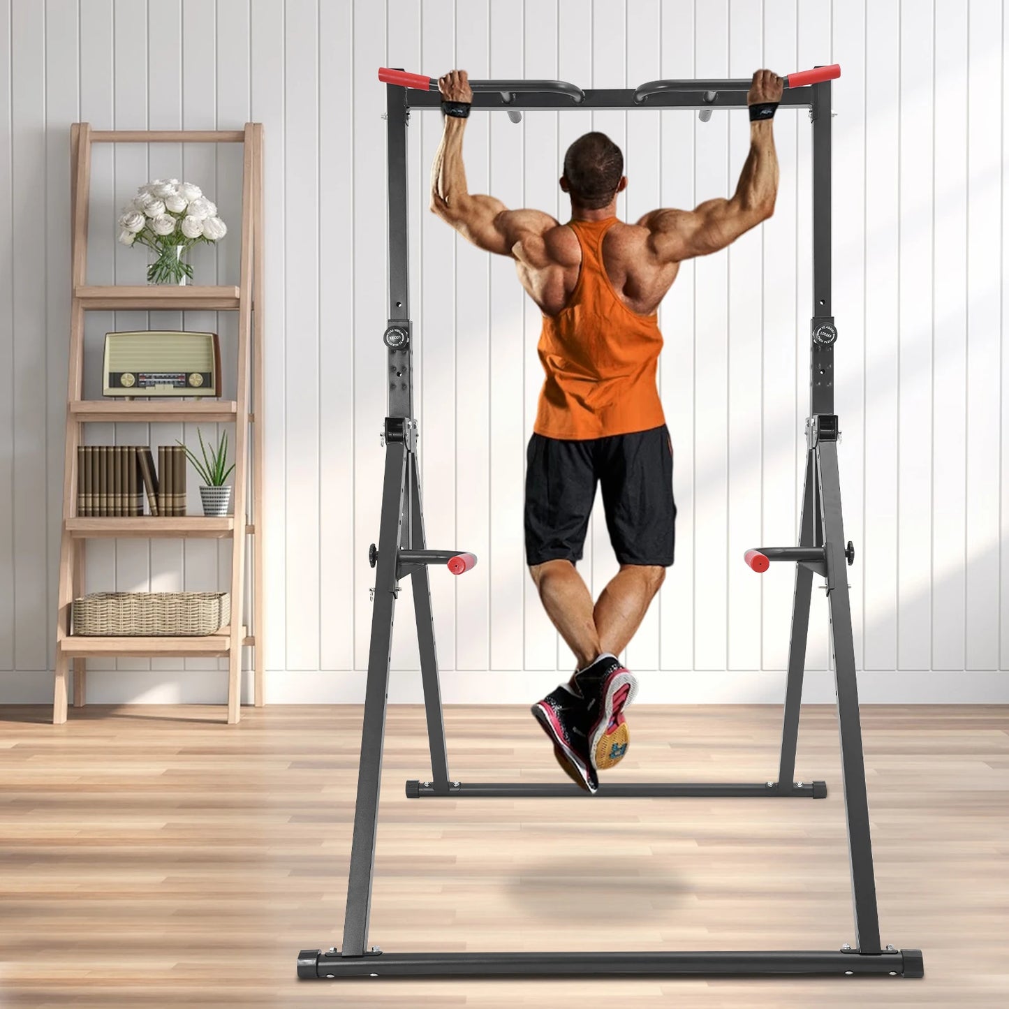 Adjustable Height Pull Up Bar Triangular Station For Home Gym