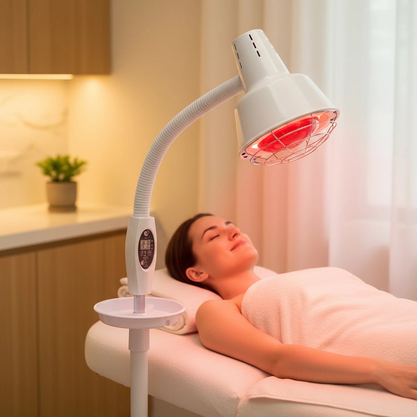 Bymaocar 275W Infrared Heat Lamp With Adjustable Arm For Aches