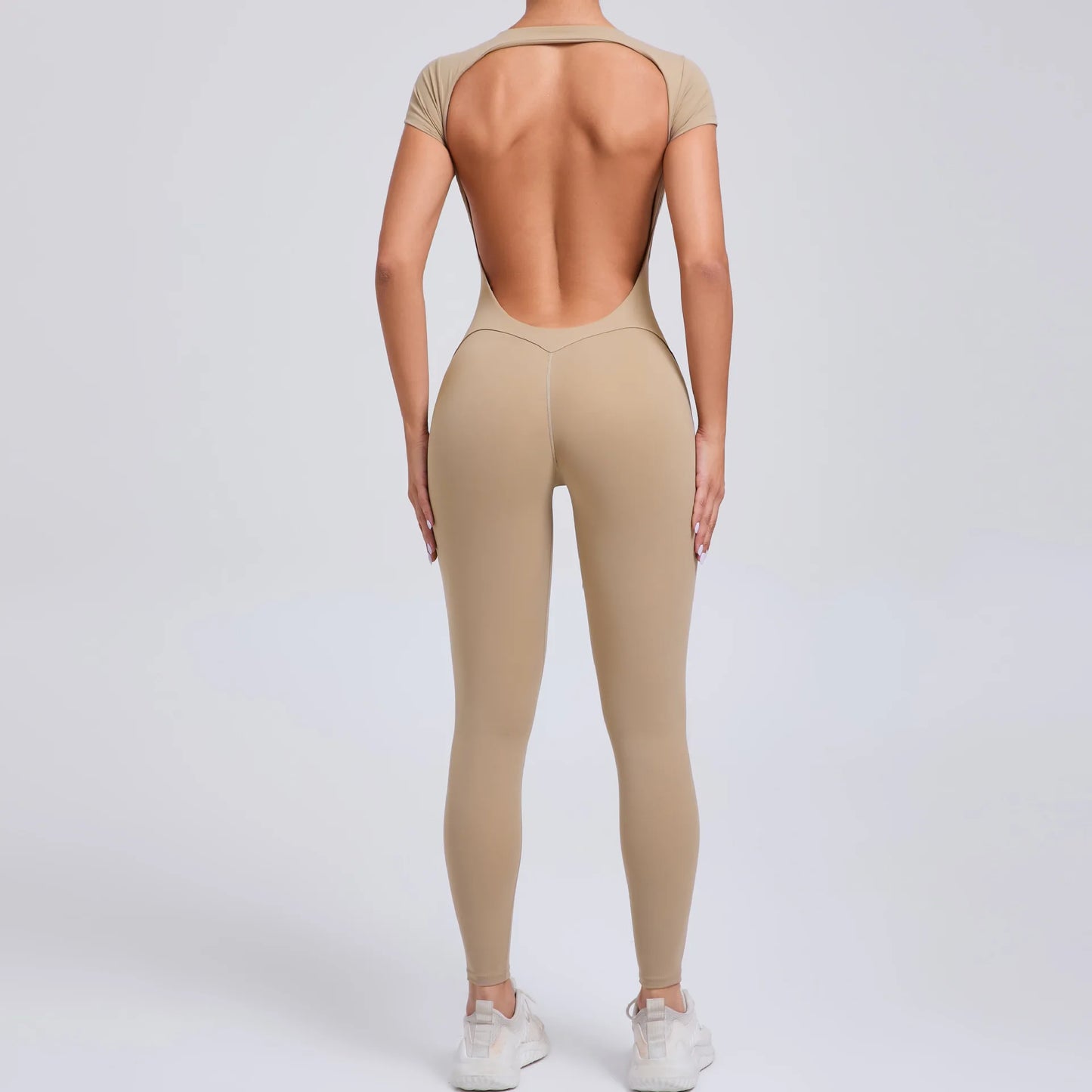 COZOKCN Women's Yoga Jumpsuit One-Piece Open Back Slim Fit