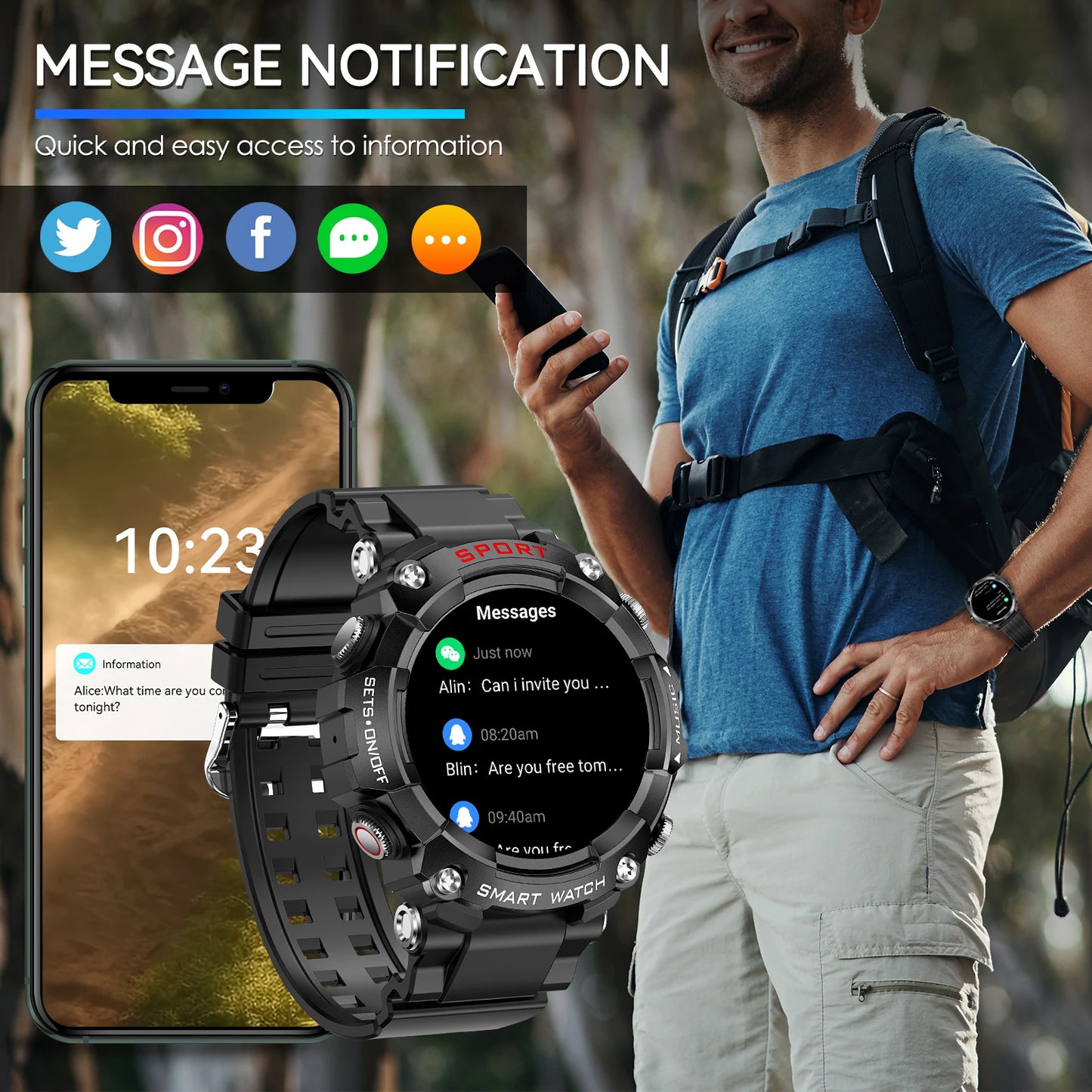 LaNikar Smart Watch AMOLED Display In Ear Bluetooth Headset