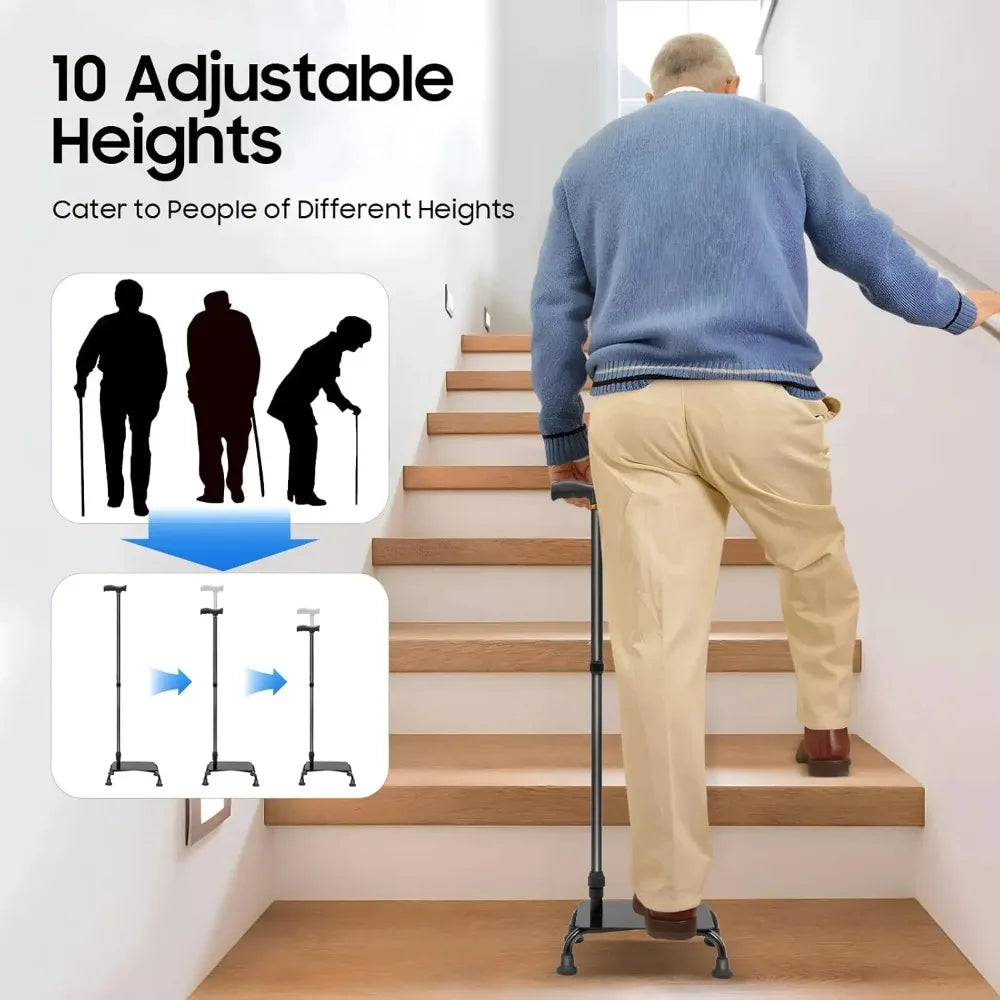 Stair Climbing Assist Cane Four Leg Anti Slip Aluminum Alloy