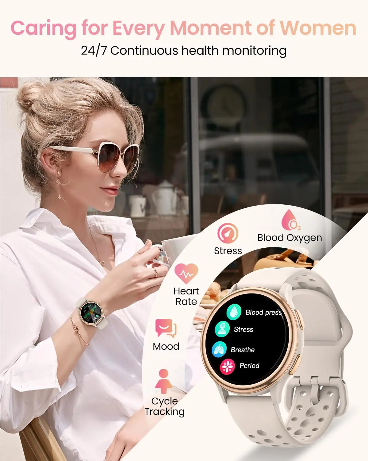Smartwatch For Women Fitness Tracker With 400 Plus Watch Faces