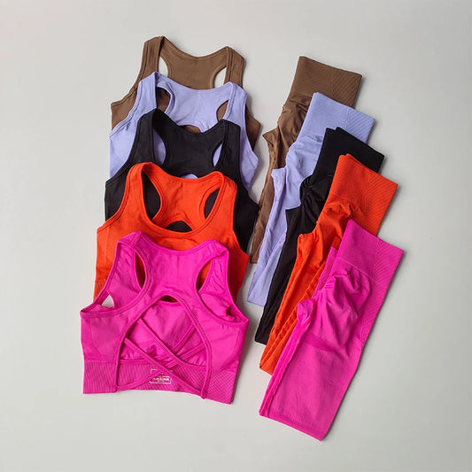 Two Piece Women Yoga Set Sports Bra Tank Top Leggings