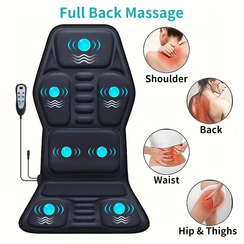 Himouta Heated Back Massager Cushion For Lumbar Neck Pain Relief
