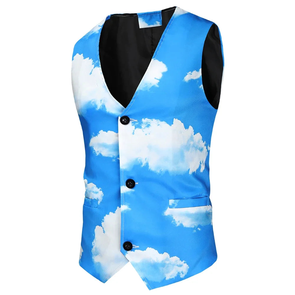 Maple King 3D Print Prom Suit Blazer 3 Piece Waistcoat