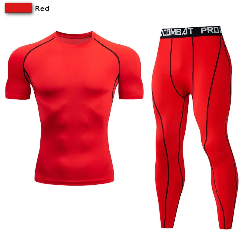 Men Compression Sportswear Set Two Piece Tracksuit