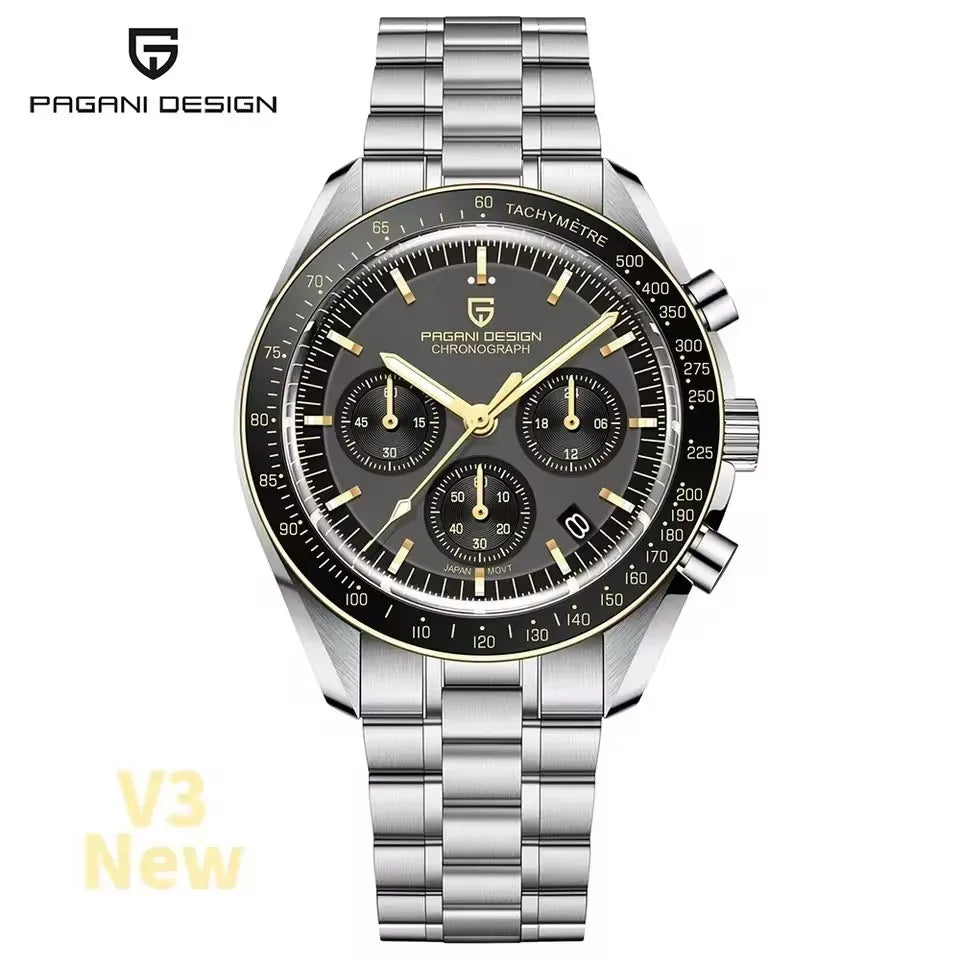 2025 New PAGANI DESIGN V5 Moon Men's Watches Top Luxury Quartz Watch For Men Chronograph Waterproof Sport Stainless Steel Clock