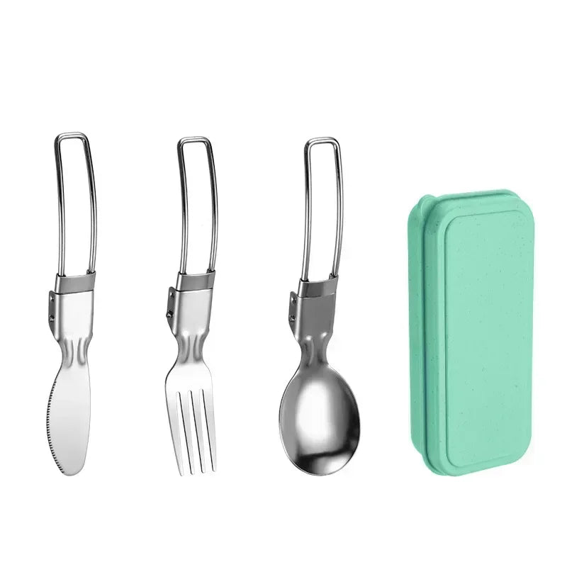 SMHXIANGQIANJIN Outdoor Spoon Fork Set Stainless Steel Camping Tableware