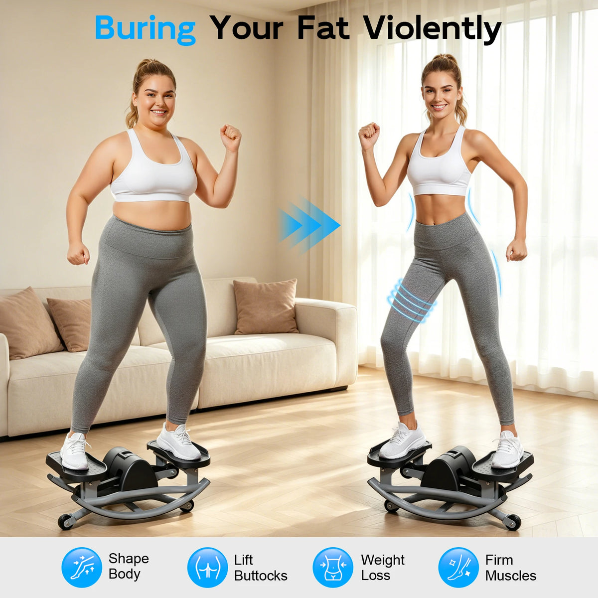 Multi Function Stair Climber With Digital Display And Resistance Bands