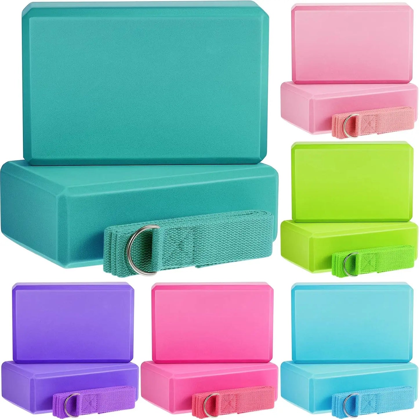 Yoga Blocks And Straps Set EVA Foam Non Slip