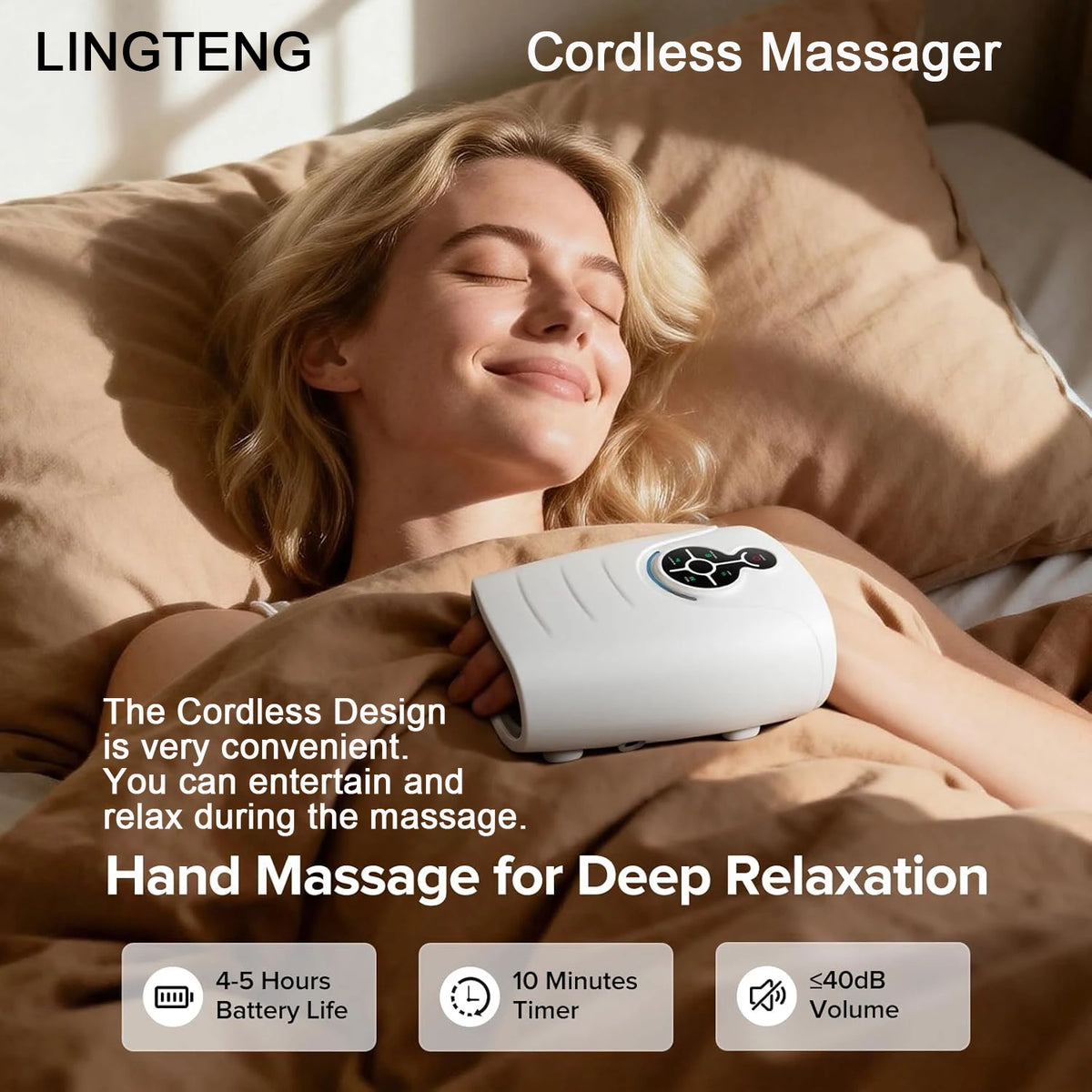 LINGTENG Heated Cordless Hand Massager for Relaxation and Pressure Relief