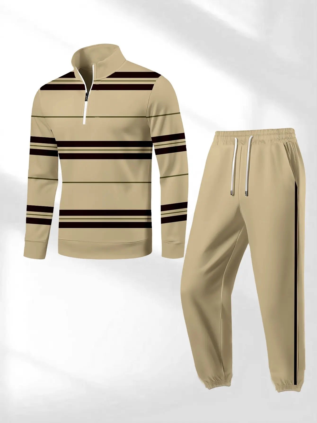 2-piece set, European and American men's fashionable sports long-sleeved top and long pants set