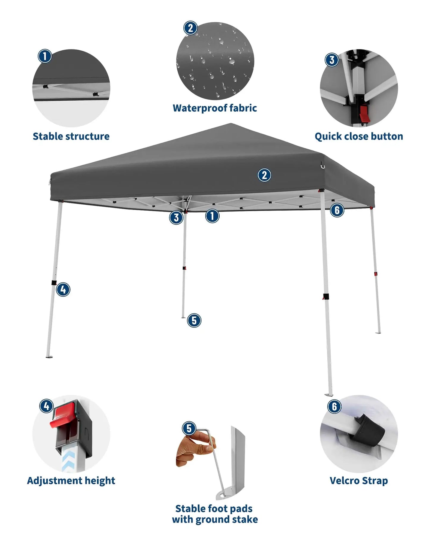 HiMISS Folding Slanted Canopy Tent For Outdoor Trade Shows