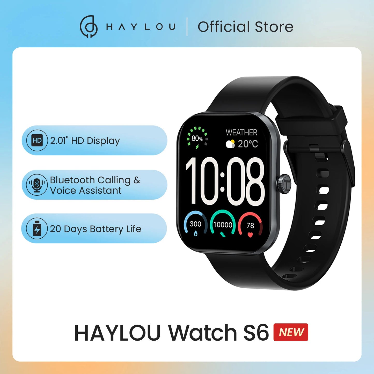 Haylou Watch S6 Smartwatch IP68 Waterproof Fitness Tracker Bluetooth