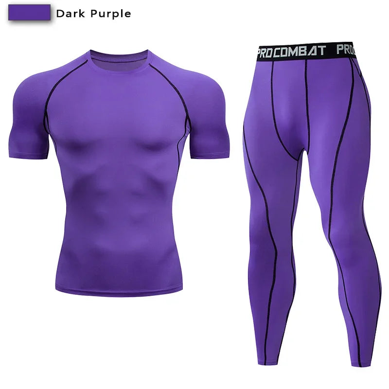 Men Compression Sportswear Set Two Piece Tracksuit