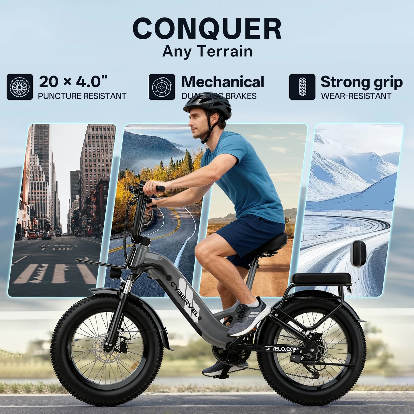 CYBERVELO EK12 1000W Electric Fat Bike With Removable Battery