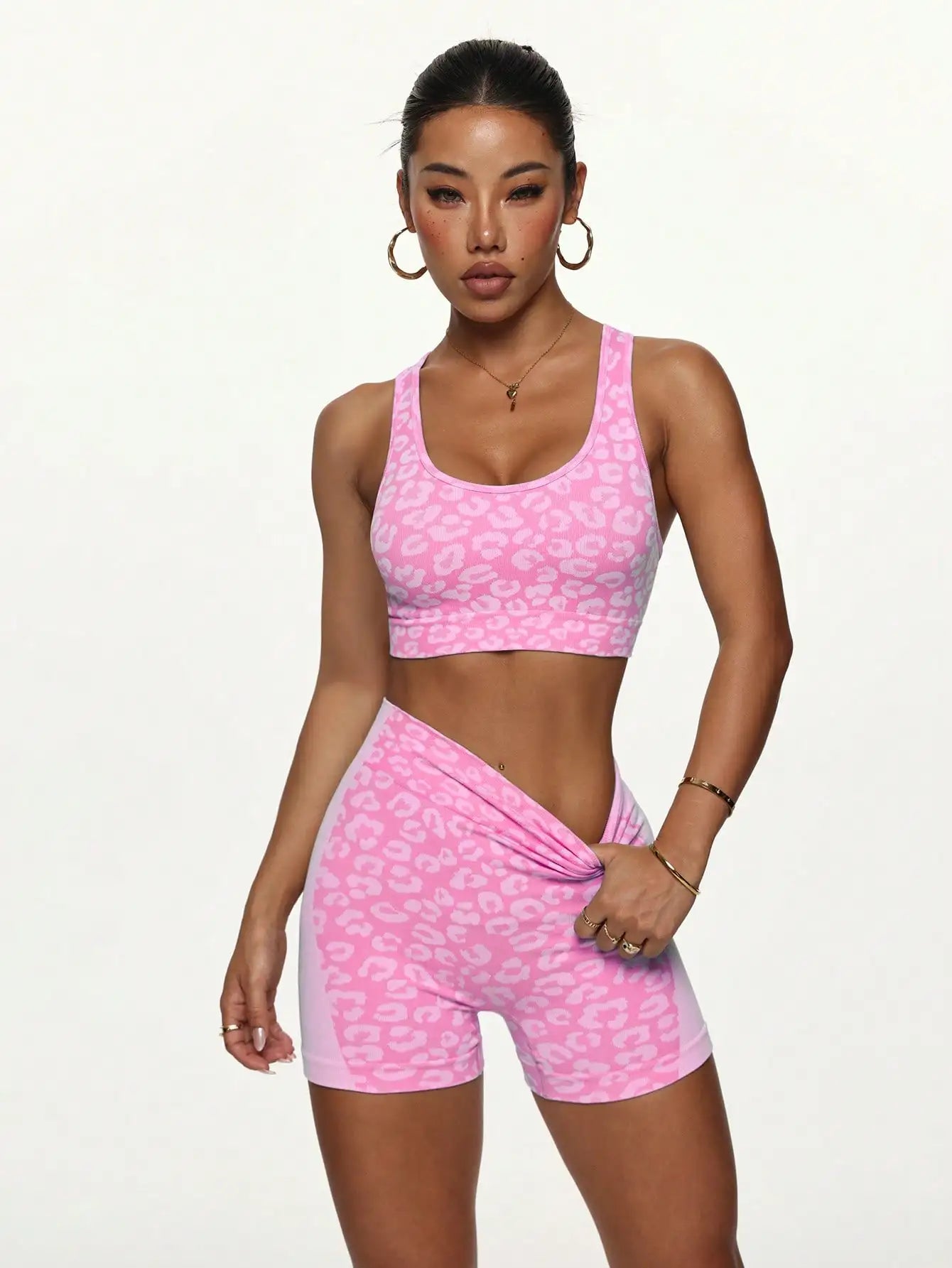 Leopard Print High Waisted Yoga Set For Women Tight Fit