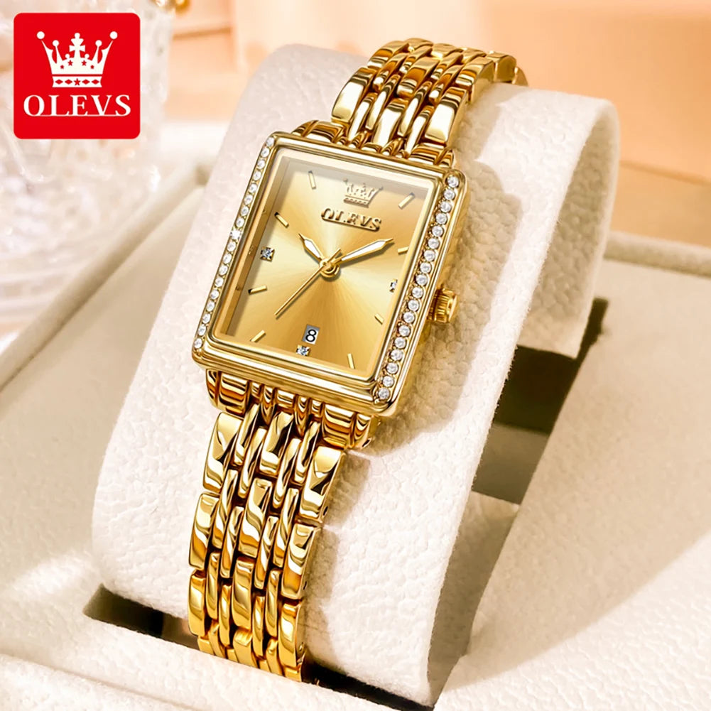 OLEVS Women's Diamond Watch Luxury Elegant Stainless Steel Quartz