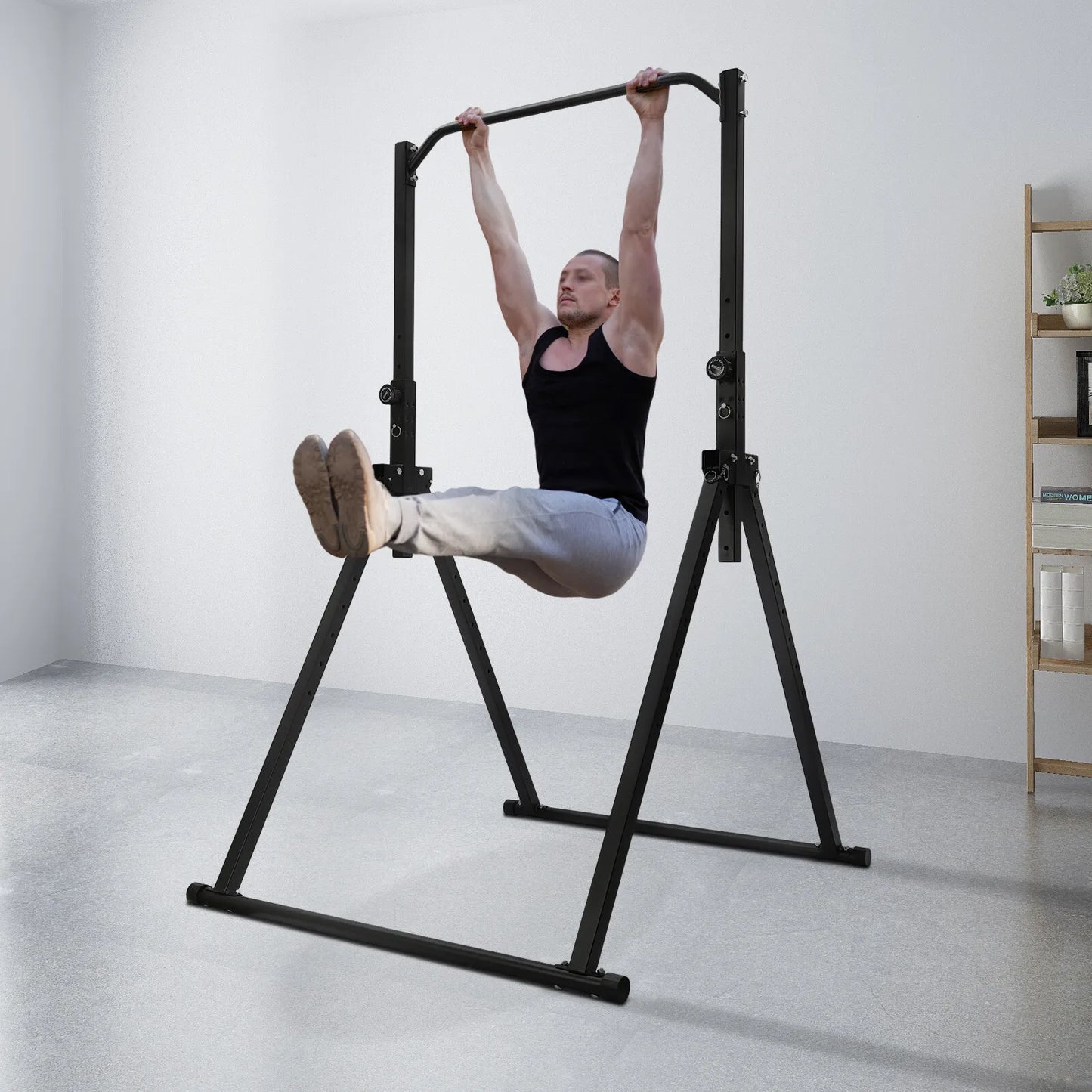 Triangular Pull Up Station Adjustable Foldable Horizontal Bar Home Gym