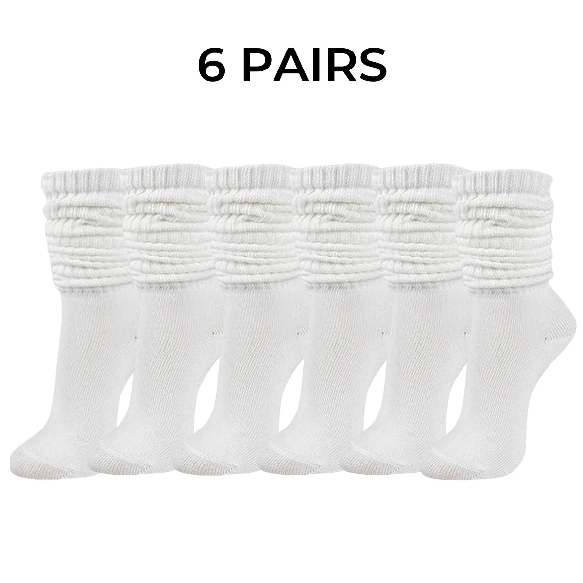 Women's Slouch Knit Socks Six Pairs Pack Winter Casual Crew