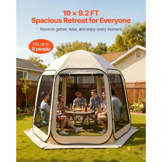 Screen House Pop Up Tent With Netting Sides Canopy