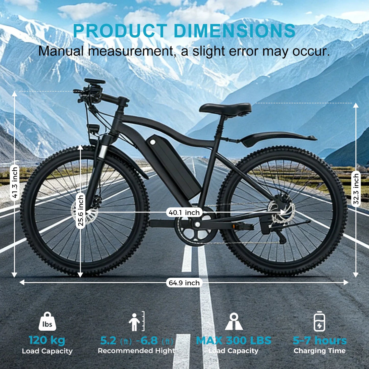 Toofly Electric Mountain Bike 48V 13Ah Removable Battery 500W