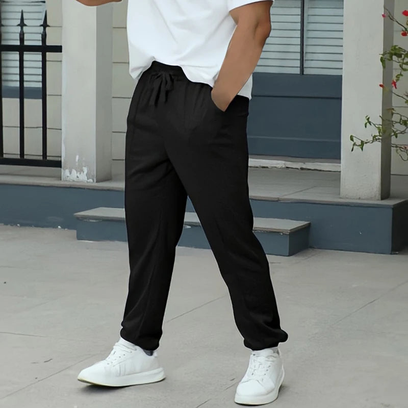Men s Athletic Sweatpants with Drawstring Waistband and Pockets Comfortable Loose Fit Joggers for Casual Wear