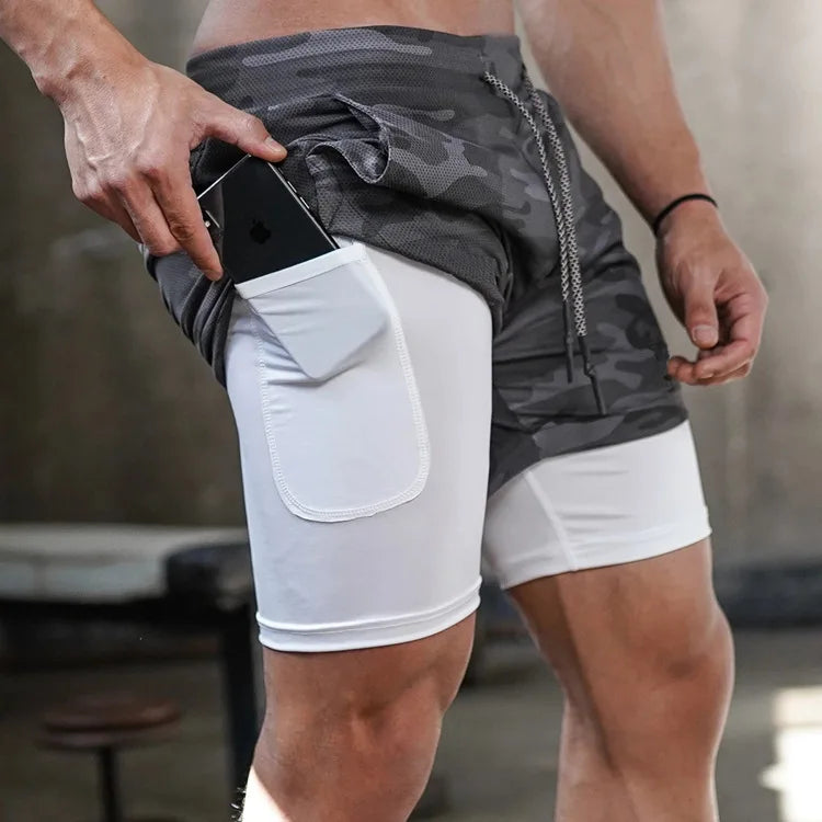 WYHYAYE Men 2 In 1 Quick Dry Running Shorts