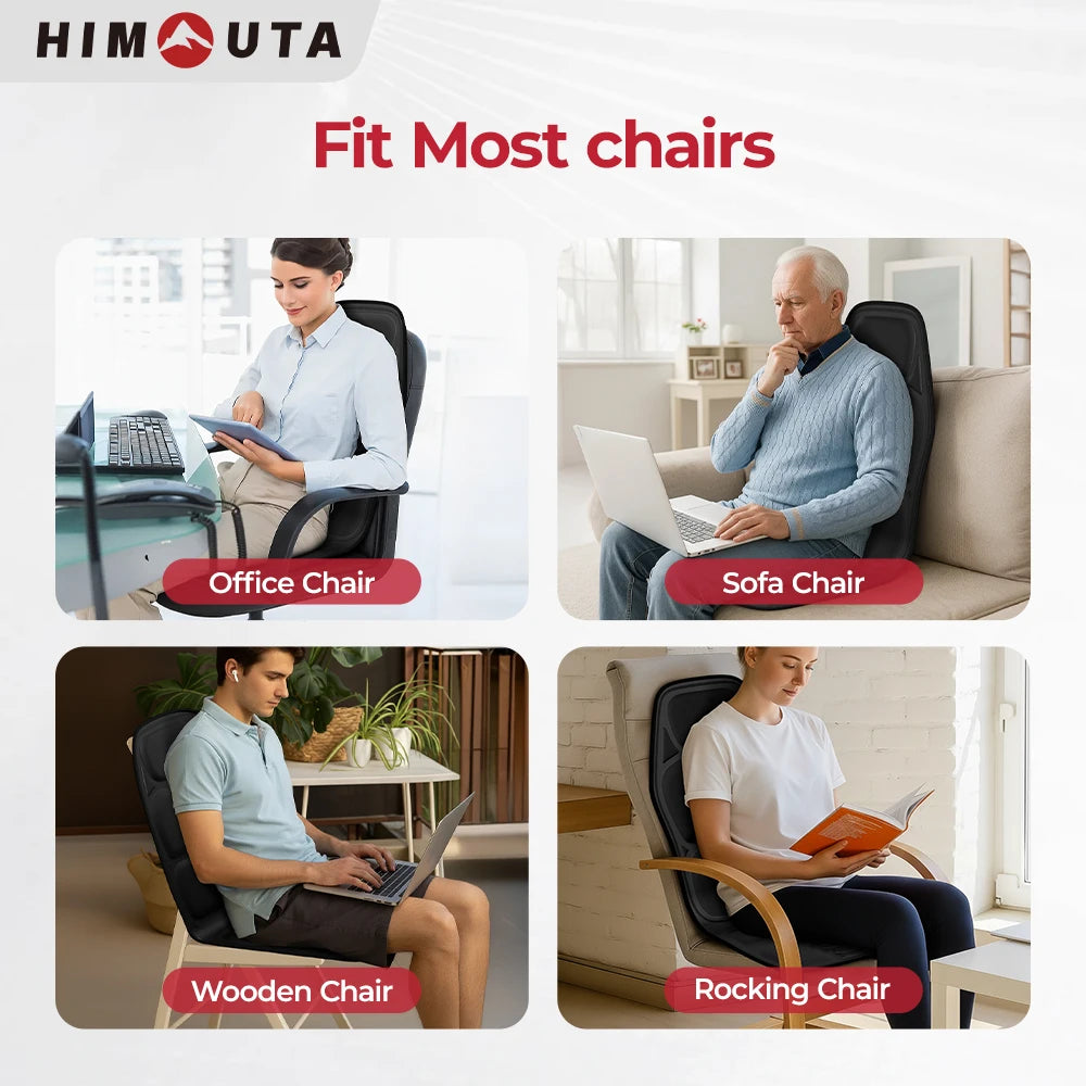 Himouta Heated Back Massager Cushion For Lumbar Neck Pain Relief