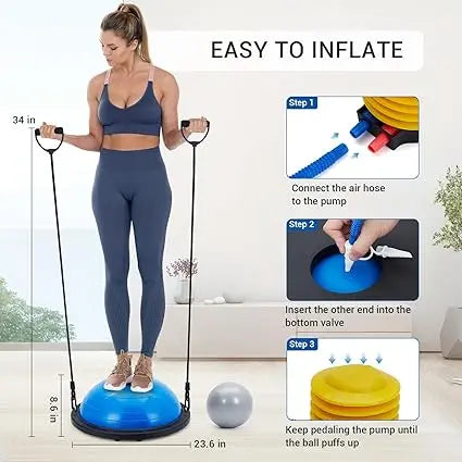 Non Slip Half Exercise Ball For Yoga Pilates Fitness Training