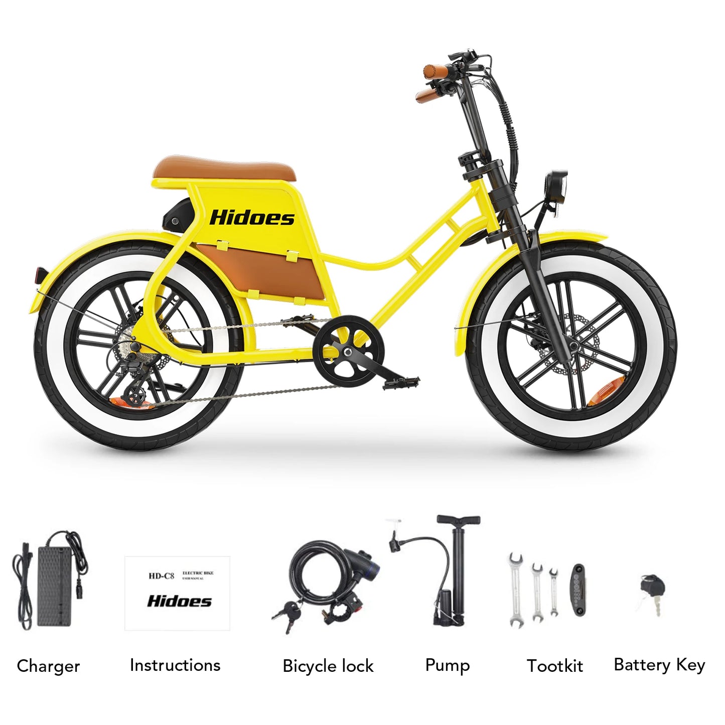 Hidoes C8 Fat Tire Electric Bike 700W 48V Battery