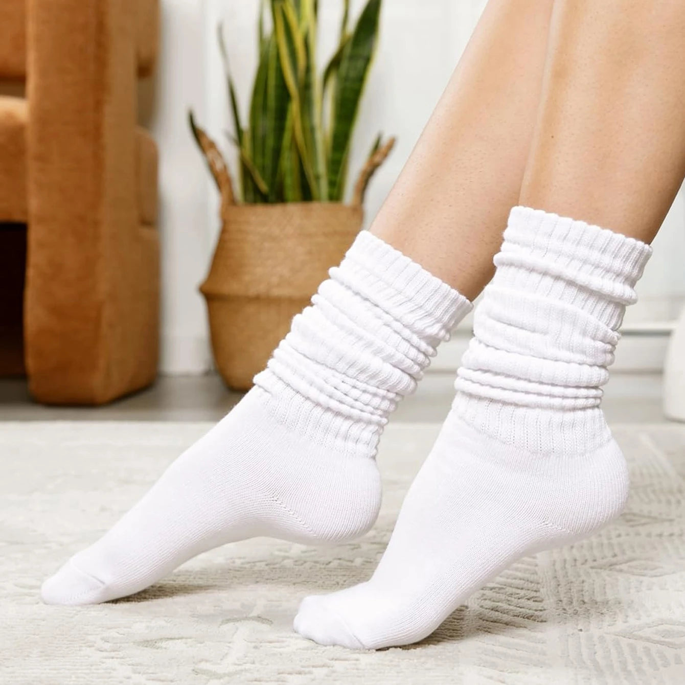 Women's Slouch Knit Socks Six Pairs Pack Winter Casual Crew