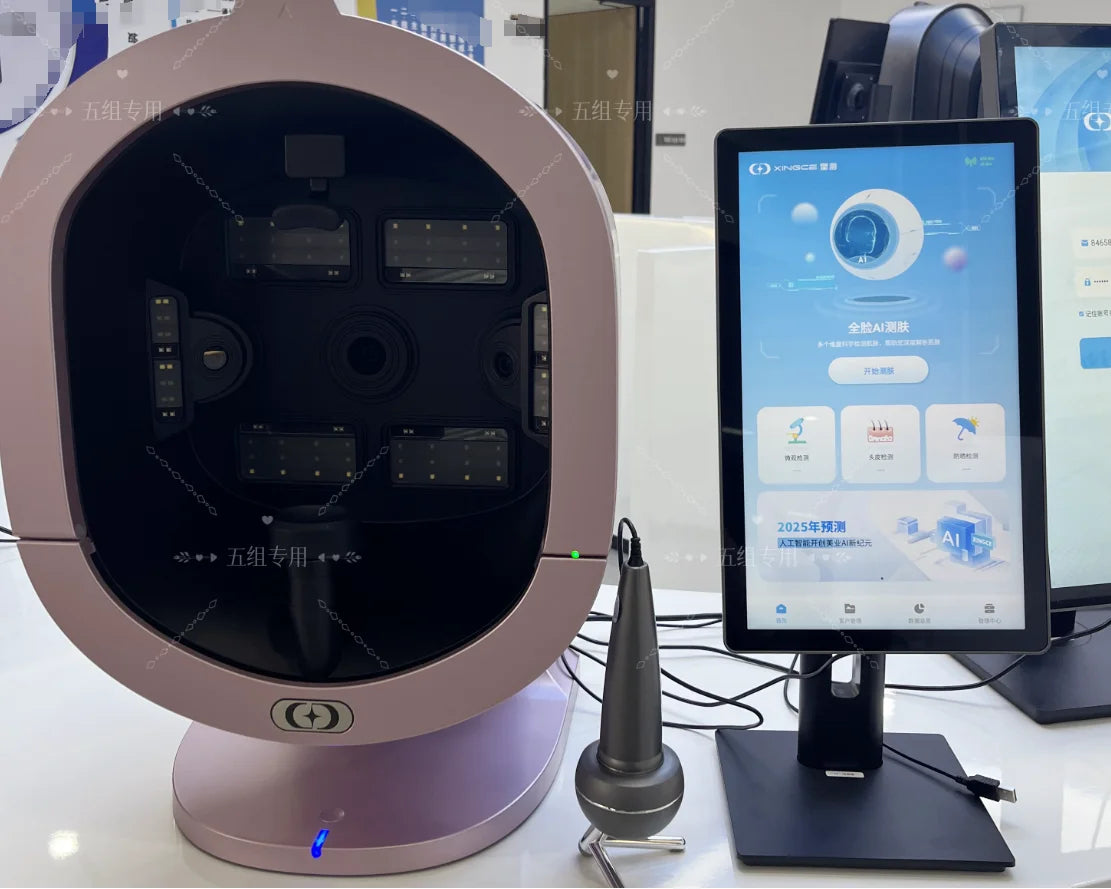 21.5 Inch X5 Facial Skin Analyzer Machine 3D AI Scalp Analyser Multi-Language AI Facial Skin Analysis Scanner for Beauty Care