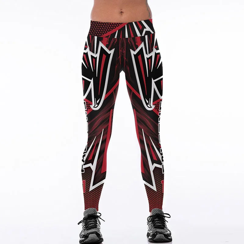 Junxi Wan 3D Cat Print Leggings Women High Waist Fitness