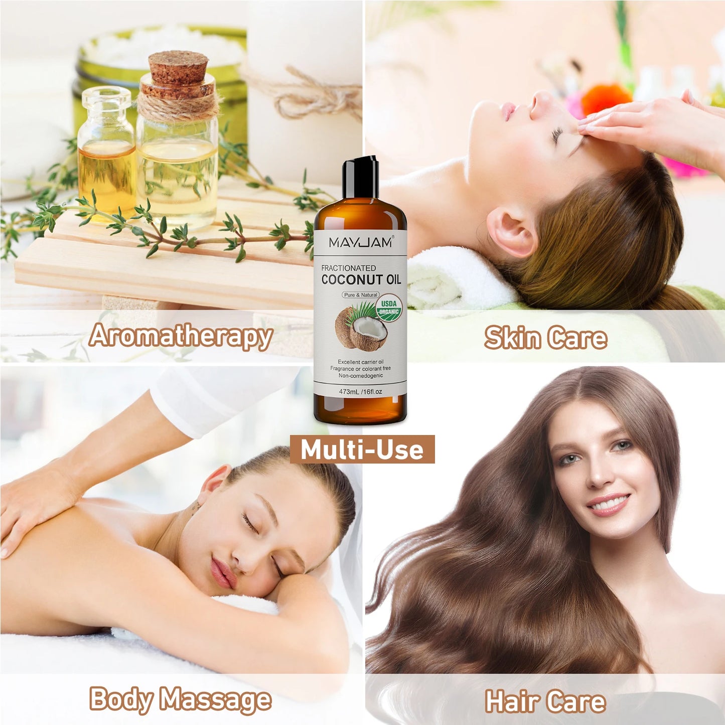 MAYJAM Pure Organic Castor Oil and Fractionated Coconut Oil