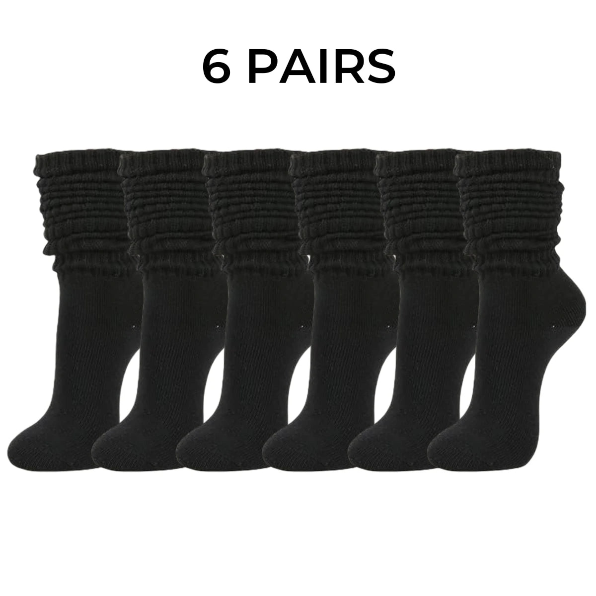 Women's Slouch Knit Socks Six Pairs Pack Winter Casual Crew