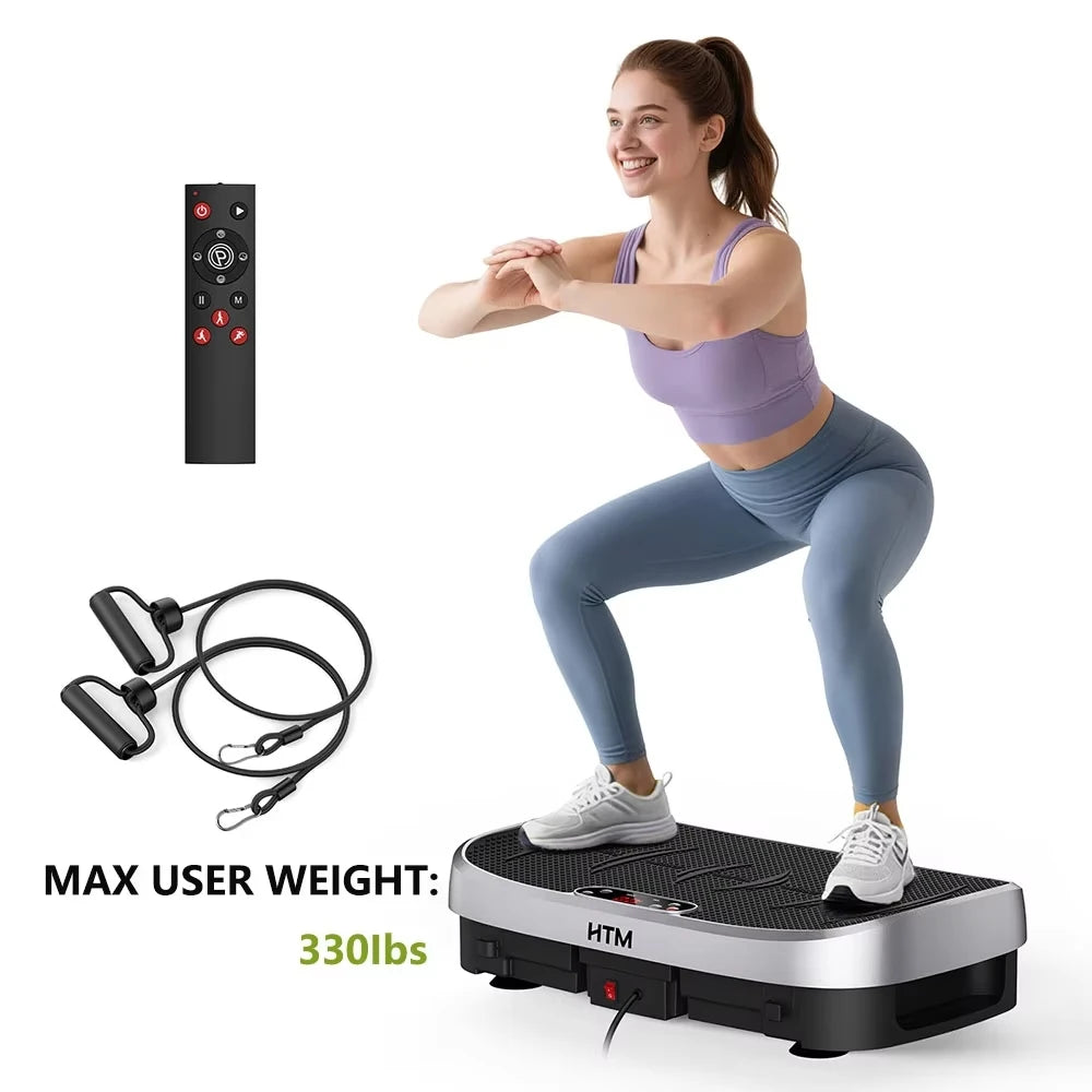 Vibration Plate Fitness Multi-Function Vibration Trainer 330lbs 120 Levels Whole Body Workout for Home Gym Muscle Relax Exercise