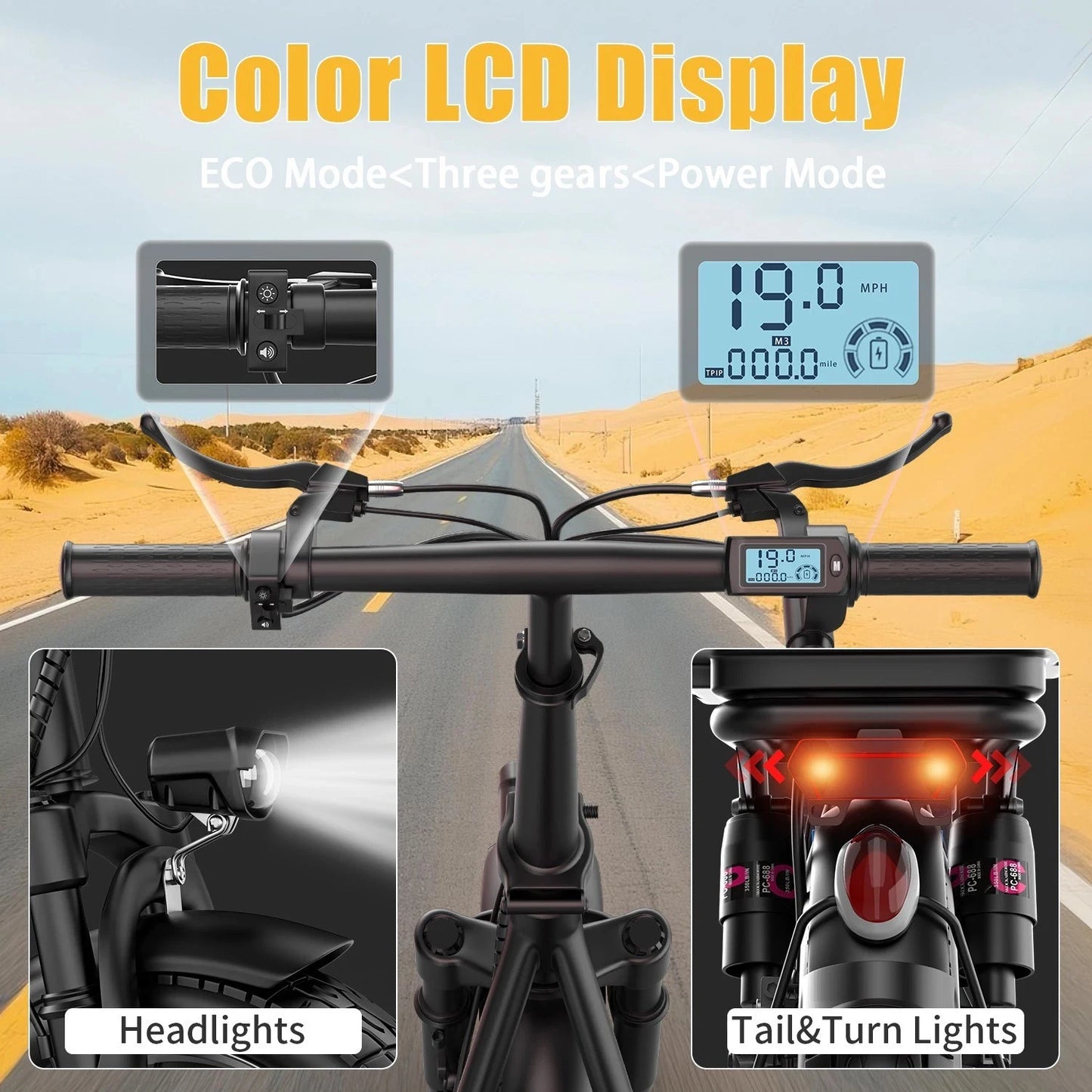 UPlee GQ8 Folding Electric Bike 250W 48V 15Ah Battery