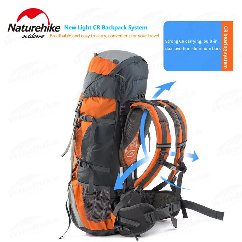 Naturehike Outdoor Hiking Backpack Rainproof With Rain Cover