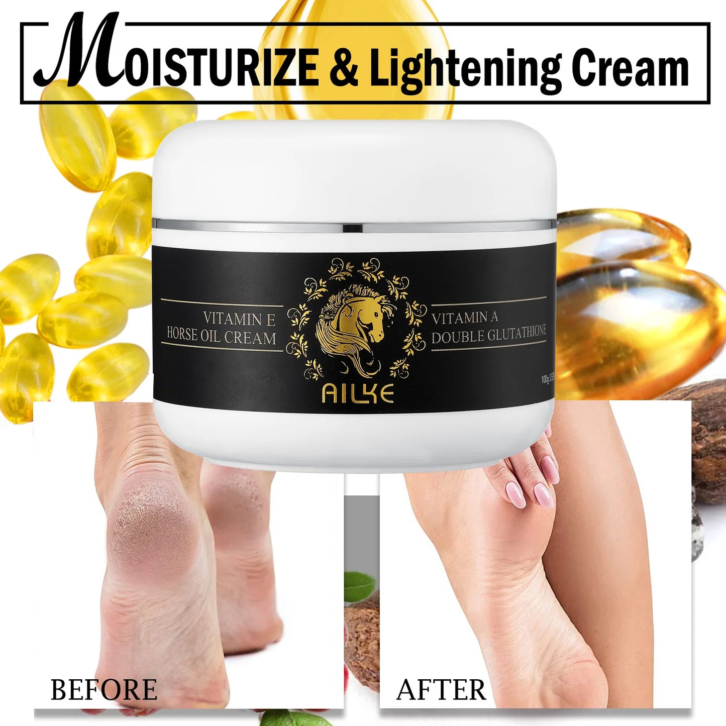 AILKE Whitening Skin Care Set, With Nicotinamide, Glutathione, Moisturizing, Even Skin Tone, Remove Dark Spot, Freckle, Melanin