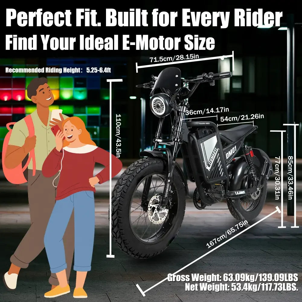Baolujie DM01 60V 30Ah Electric Bike Max Speed 42MPH