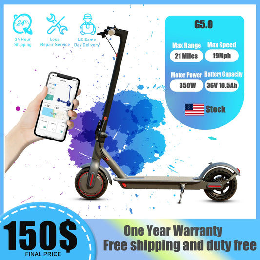 G5.0 Electric Scooter 36V 350W Foldable 21 Miles 19 MPH