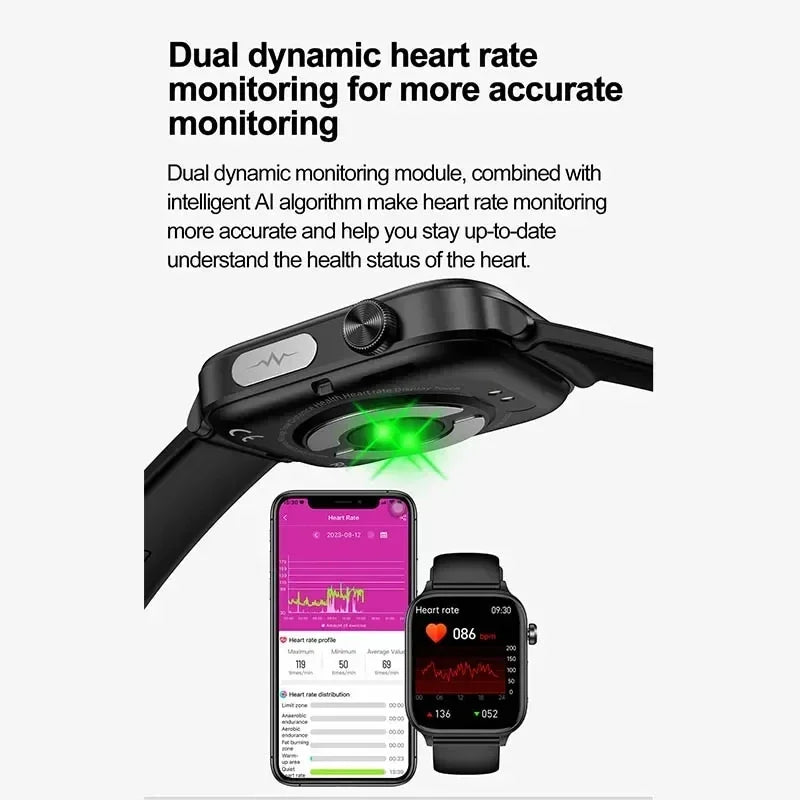 ECG PPG Smart Watch Health Tracker Blood Pressure Lipids