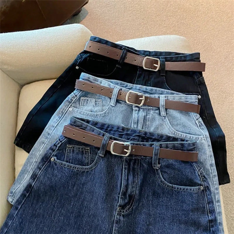 High Waist Denim Shorts For Women Casual Streetwear Loose Fit