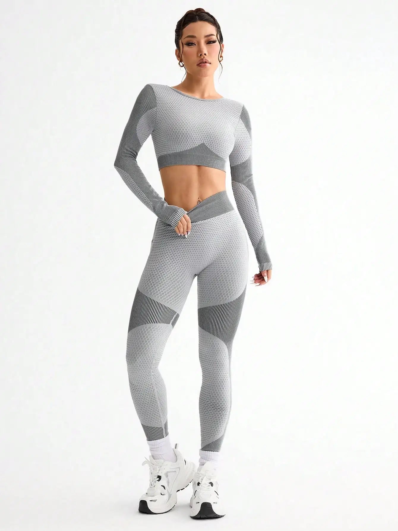 Ovesport CN Women's Running Tight Breathable Seamless Yoga Suit