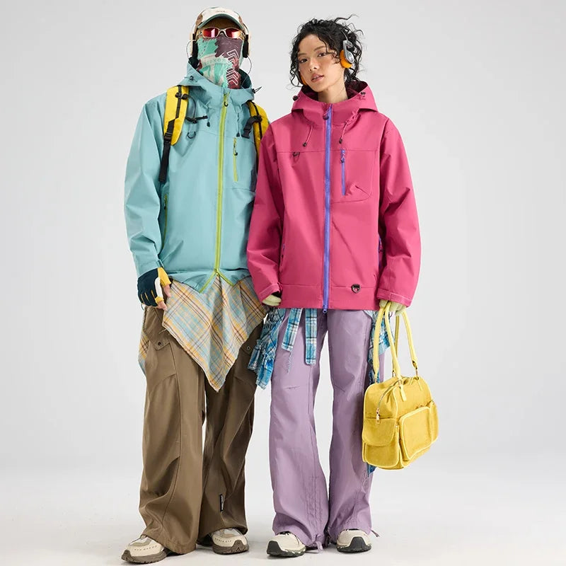 Unisex Waterproof Hiking Jacket Hooded Windbreaker For Outdoor Activities