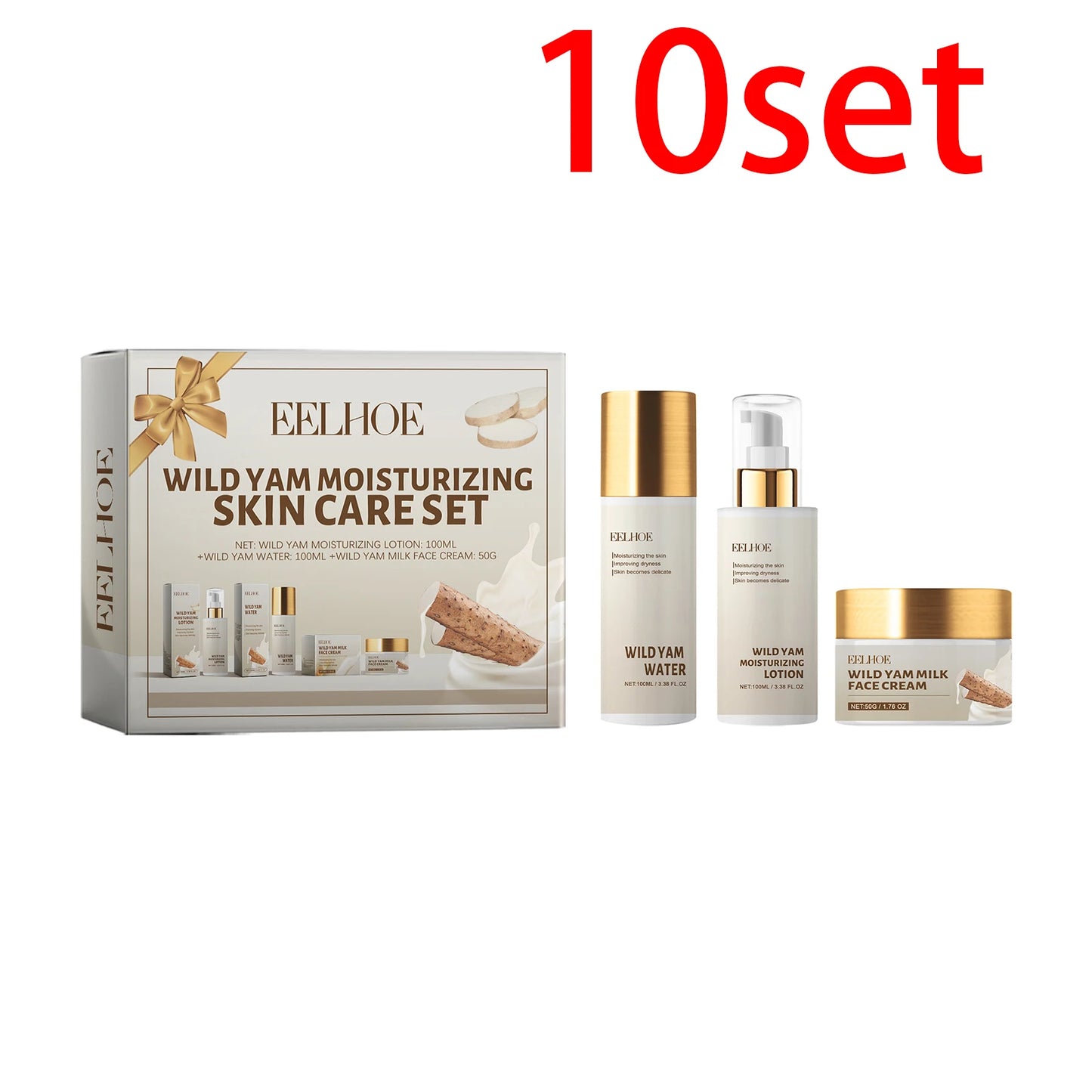 Eelhoe Wild Yam Moisturizing Skincare Set Face Cream Toner Kit