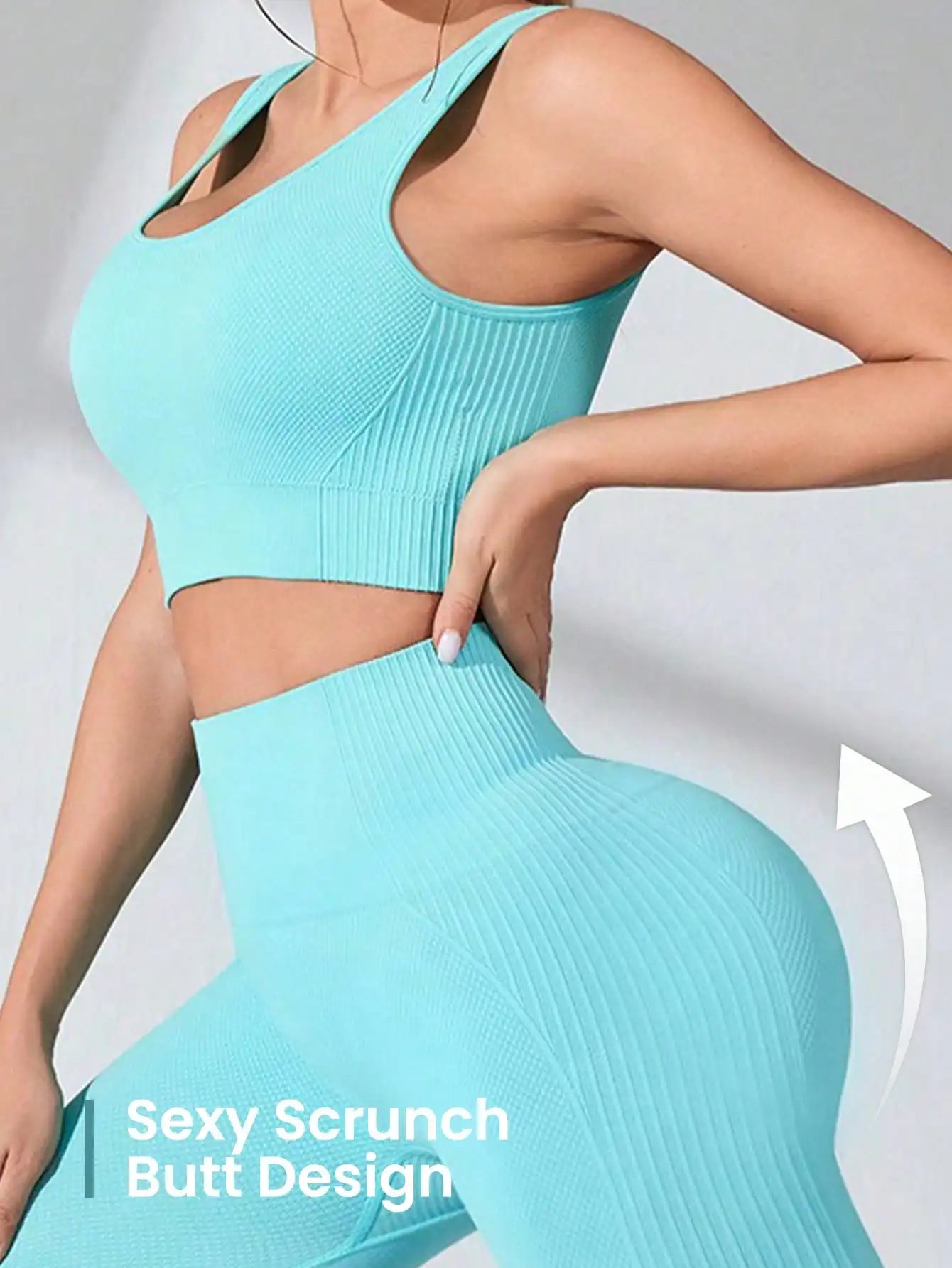 Seamless Yoga Two Piece Set Women Sports Bra And Leggings