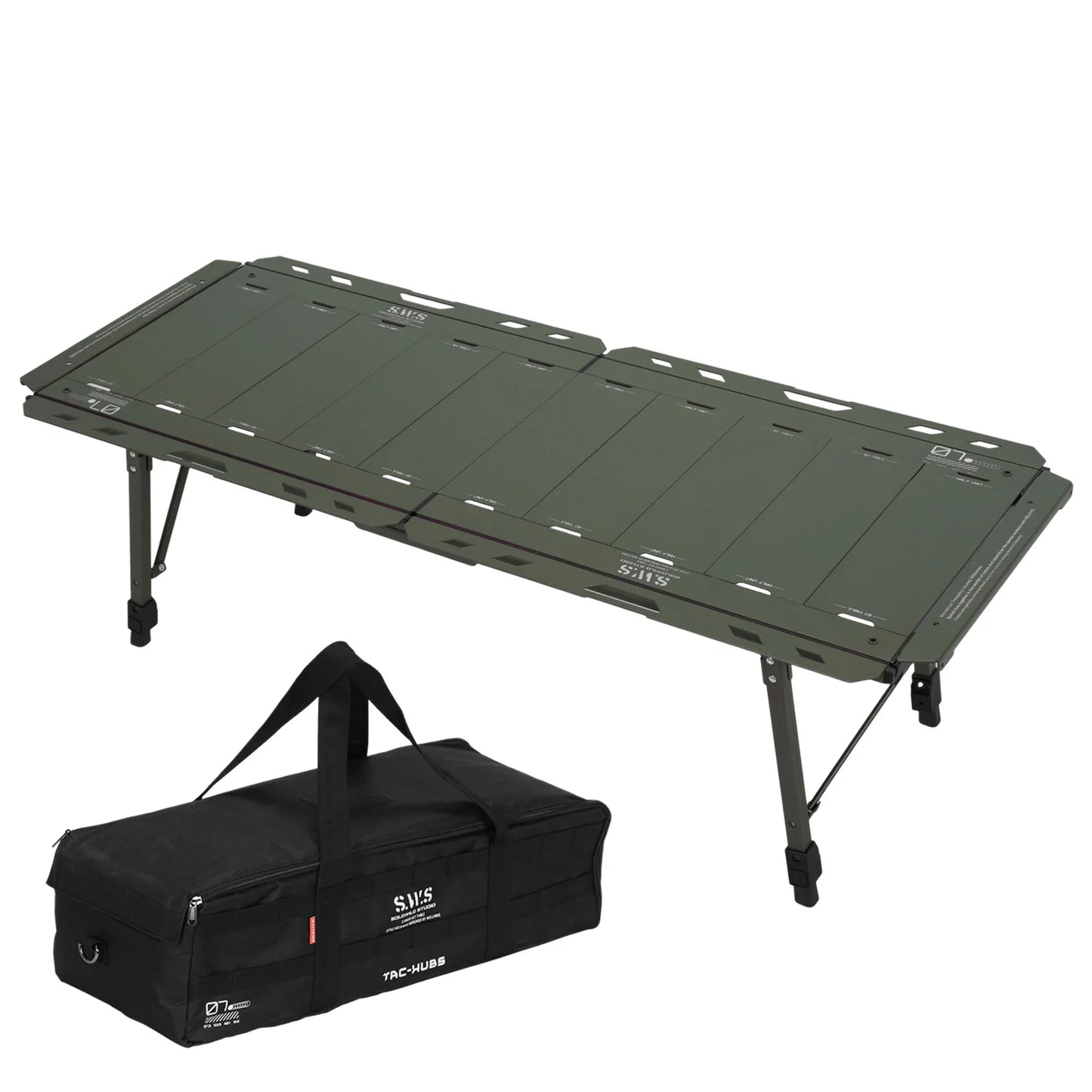Foldable Camping Table with Adjustable Height Legs 120kg Load Capacity Carry Bag