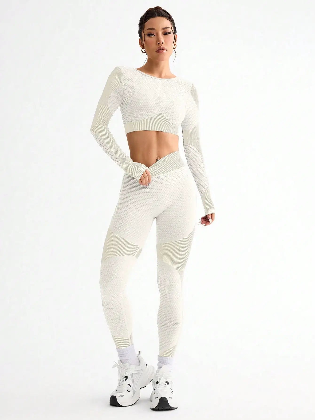 Ovesport CN Women's Running Tight Breathable Seamless Yoga Suit